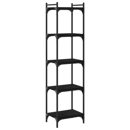 Libreria a 5 Ripiani Nera 40x30x154 cm in Legno Multistrato | homemem39