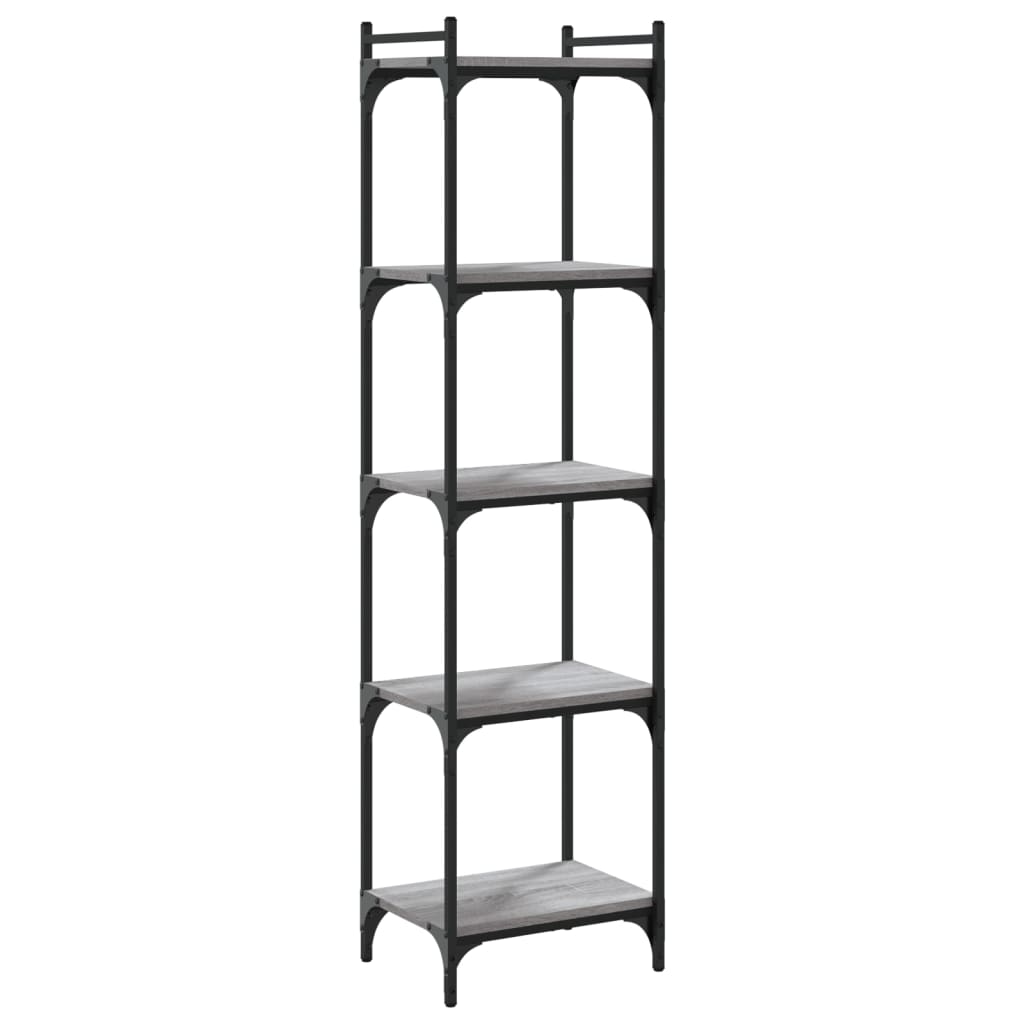 Libreria 5 Ripiani Grigio Sonoma 40x30x154cm Legno Multistrato | homemem39