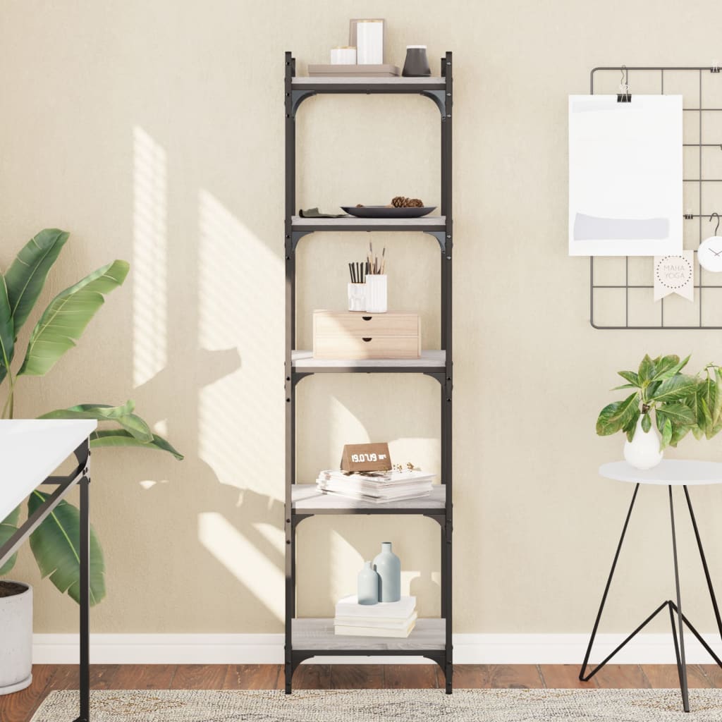 Libreria 5 Ripiani Grigio Sonoma 40x30x154cm Legno Multistrato | homemem39