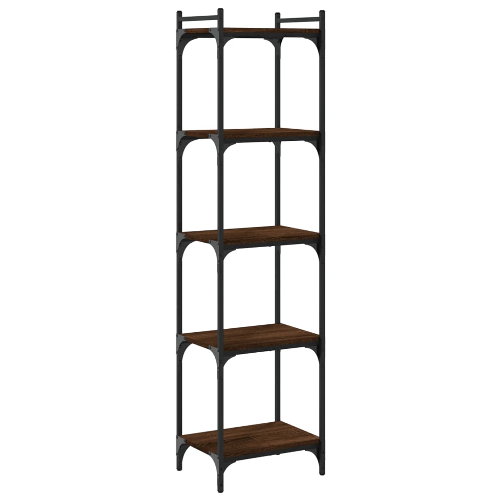 Libreria 5 Ripiani Rovere Marrone 40x30x154cm Legno Multistrato | homemem39