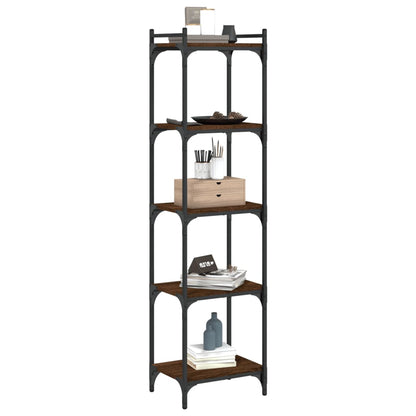 Libreria 5 Ripiani Rovere Marrone 40x30x154cm Legno Multistrato | homemem39