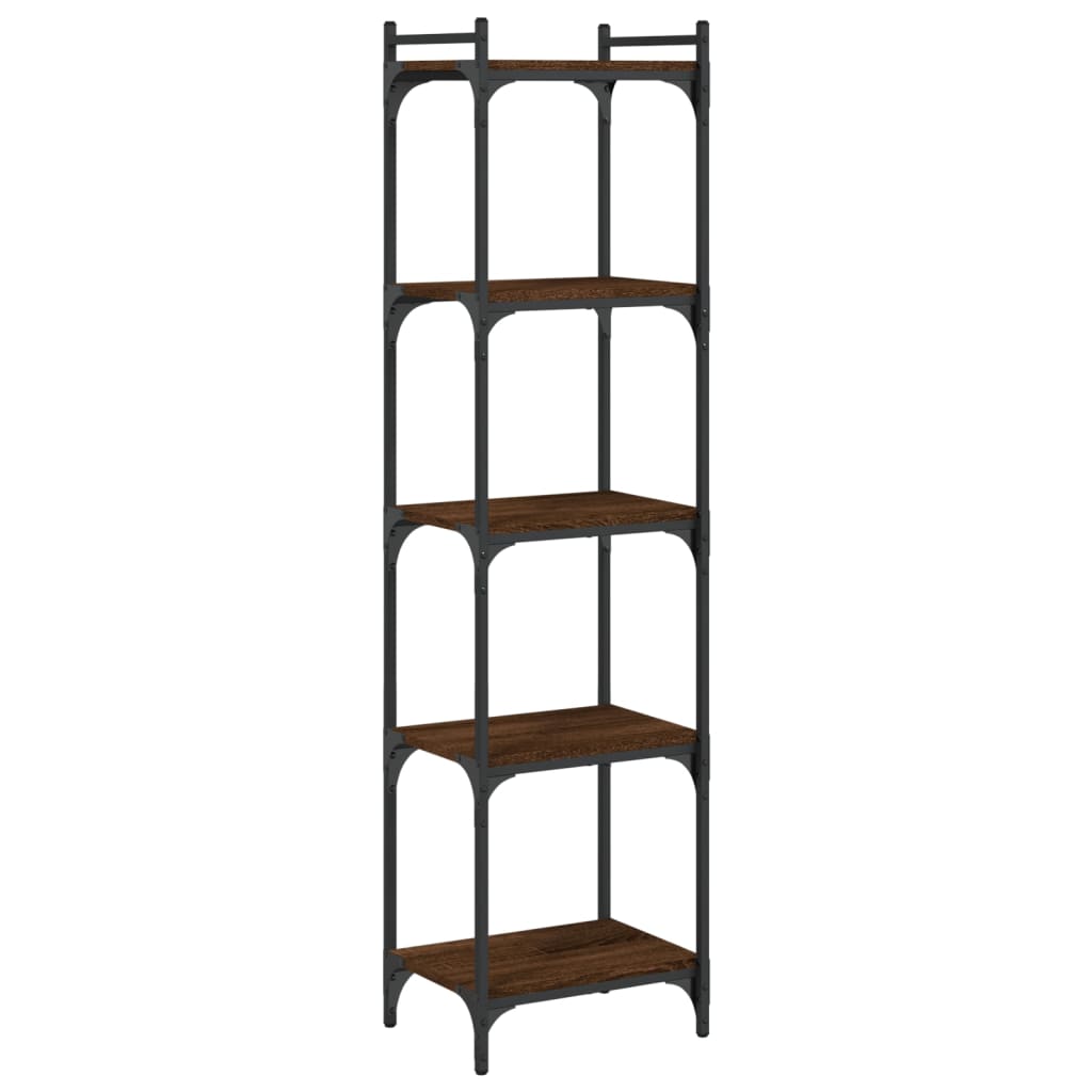 Libreria 5 Ripiani Rovere Marrone 40x30x154cm Legno Multistrato | homemem39