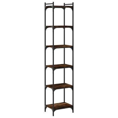 Libreria a 6 Ripiani Rovere Fumo 40x30x188 cm Legno Multistrato | homemem39