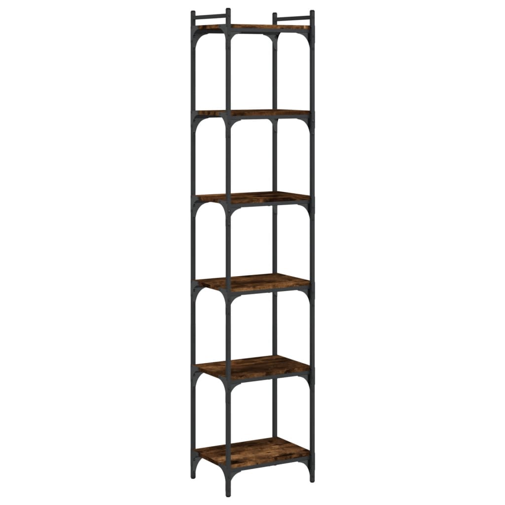 Libreria a 6 Ripiani Rovere Fumo 40x30x188 cm Legno Multistrato | homemem39