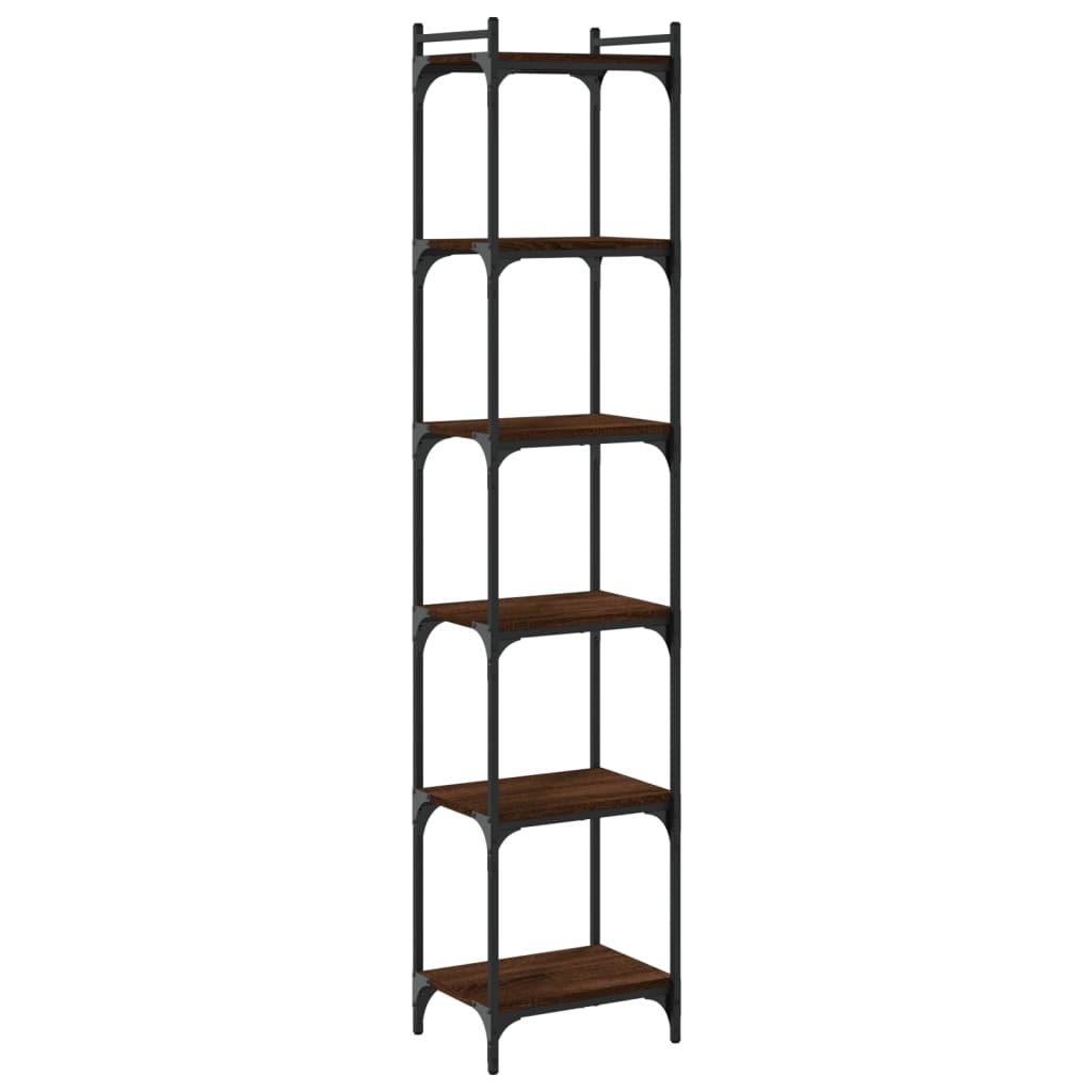Libreria 6 Ripiani Rovere Marrone 40x30x188cm Legno Multistrato | homemem39
