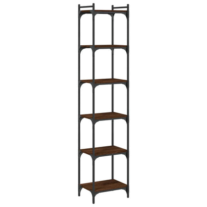 Libreria 6 Ripiani Rovere Marrone 40x30x188cm Legno Multistrato | homemem39