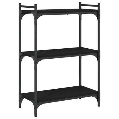 Libreria a 3 Ripiani Nera in legno multistrato