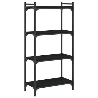 Libreria a 4 Ripiani Nera 60x30x120 cm in Legno Multistrato | homemem39