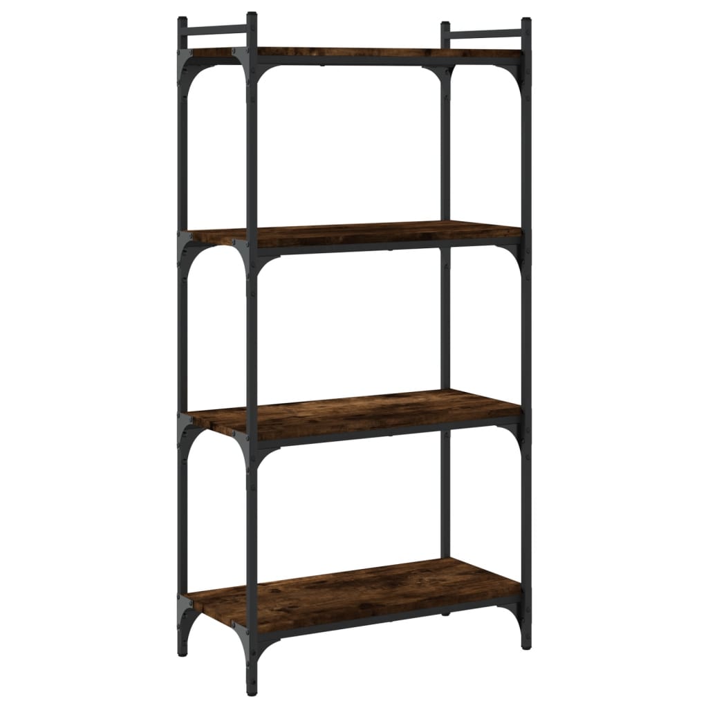 Libreria a 4 Ripiani Rovere Fumo 60x30x120 cm Legno Multistrato | homemem39