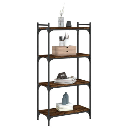 Libreria a 4 Ripiani Rovere Fumo 60x30x120 cm Legno Multistrato | homemem39