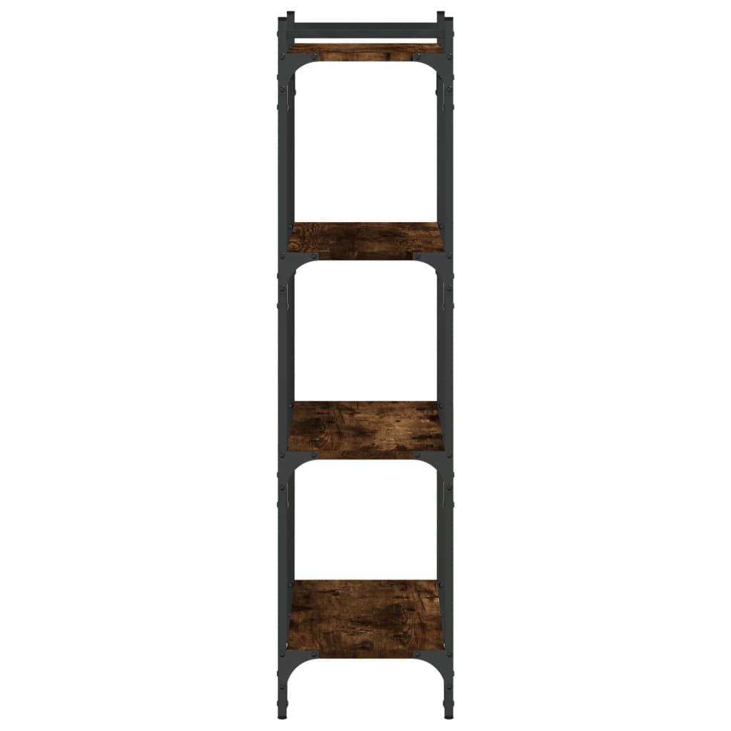 Libreria a 4 Ripiani Rovere Fumo 60x30x120 cm Legno Multistrato | homemem39