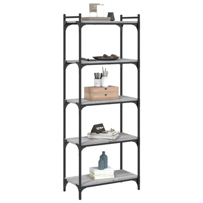 Libreria 5 Ripiani Grigio Sonoma 60x30x154cm Legno Multistrato | homemem39