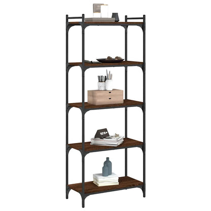 Libreria 5 Ripiani Rovere Marrone 60x30x154cm Legno Multistrato | homemem39