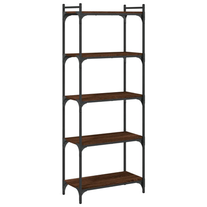 Libreria 5 Ripiani Rovere Marrone 60x30x154cm Legno Multistrato | homemem39