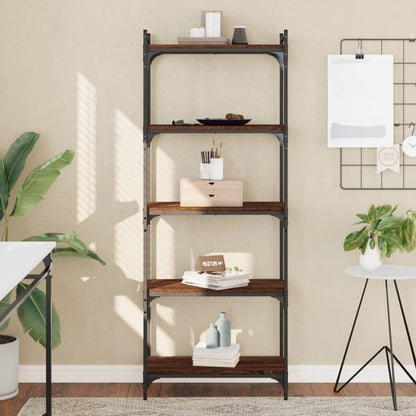 Libreria 5 Ripiani Rovere Marrone 60x30x154cm Legno Multistrato | homemem39