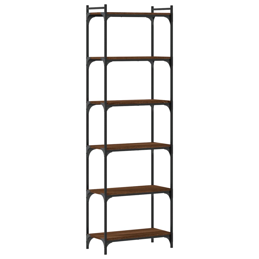 Libreria 6 Ripiani Rovere Marrone 60x30x188cm Legno Multistrato | homemem39