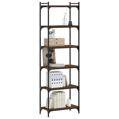 Libreria 6 Ripiani Rovere Marrone 60x30x188cm Legno Multistrato | homemem39