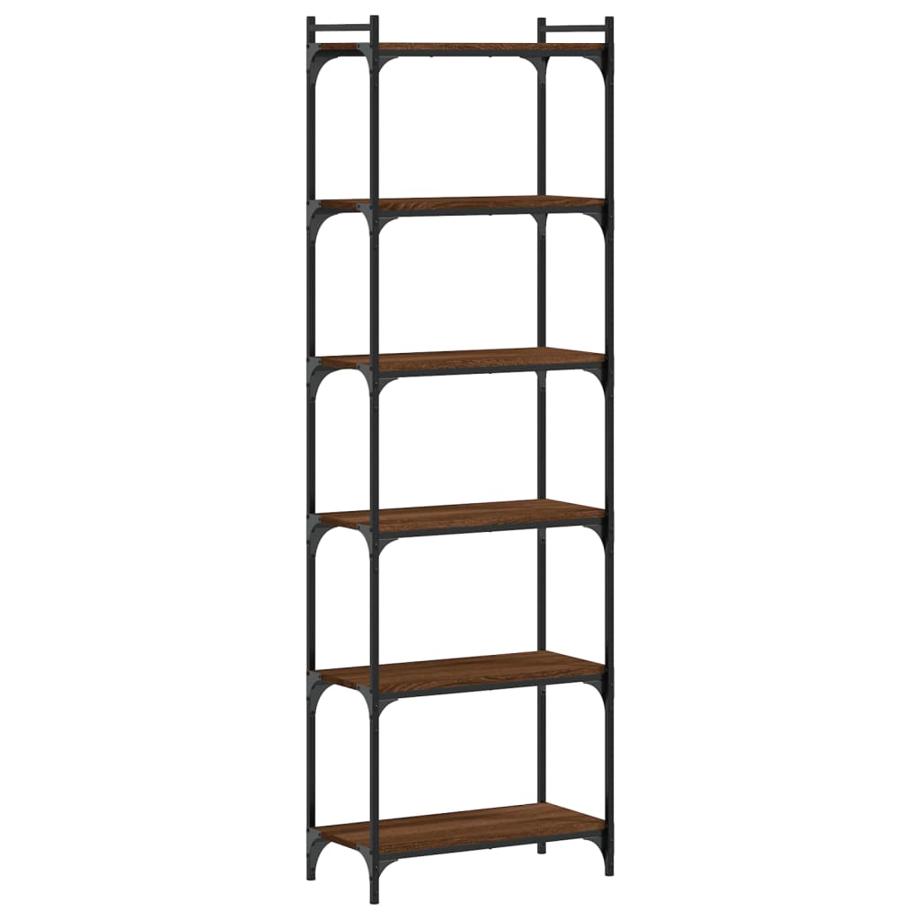 Libreria 6 Ripiani Rovere Marrone 60x30x188cm Legno Multistrato | homemem39