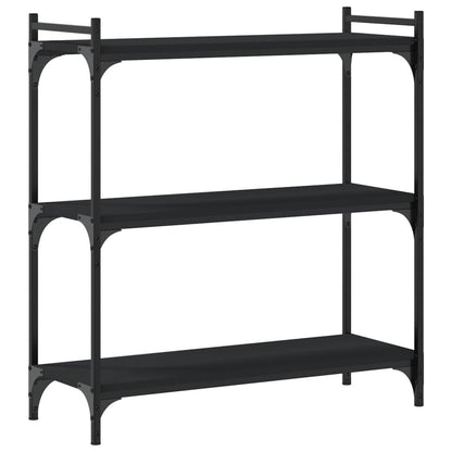Libreria a 3 Ripiani Nera 80x30x86 cm in Legno Multistrato | homemem39