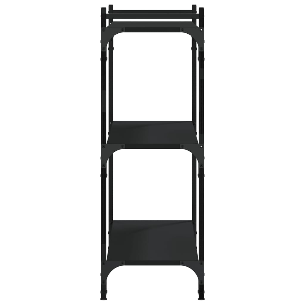Libreria a 3 Ripiani Nera 80x30x86 cm in Legno Multistrato | homemem39