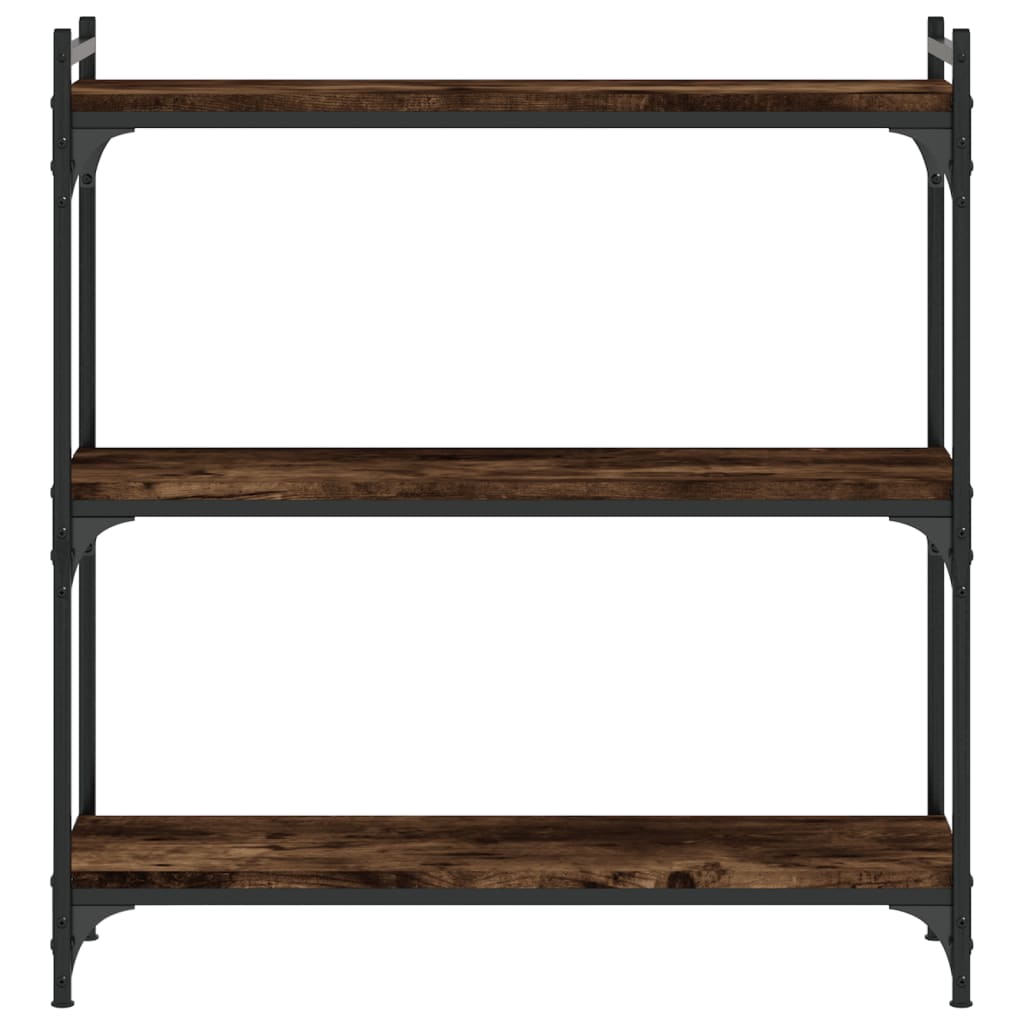 Libreria a 3 Ripiani Rovere Fumo 80x30x86 cm Legno Multistrato