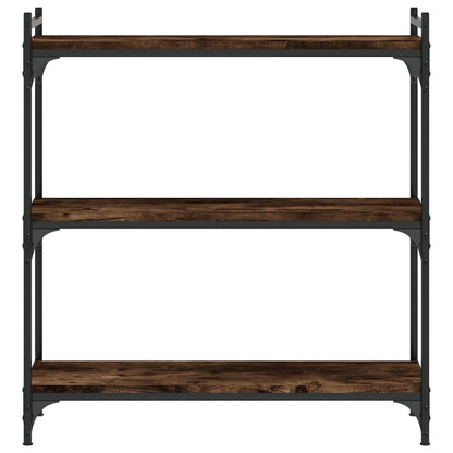 Libreria a 3 Ripiani Rovere Fumo 80x30x86 cm Legno Multistrato