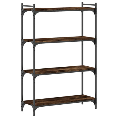 Libreria a 4 Ripiani Rovere Fumo 80x30x120 cm Legno Multistrato | homemem39