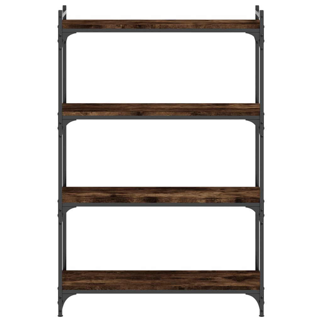 Libreria a 4 Ripiani Rovere Fumo 80x30x120 cm Legno Multistrato