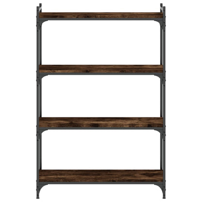 Libreria a 4 Ripiani Rovere Fumo 80x30x120 cm Legno Multistrato