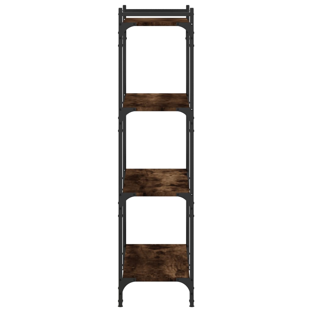 Libreria a 4 Ripiani Rovere Fumo 80x30x120 cm Legno Multistrato | homemem39