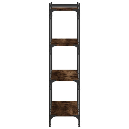Libreria a 4 Ripiani Rovere Fumo 80x30x120 cm Legno Multistrato | homemem39