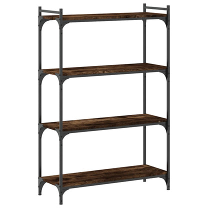 Libreria a 4 Ripiani Rovere Fumo 80x30x120 cm Legno Multistrato | homemem39