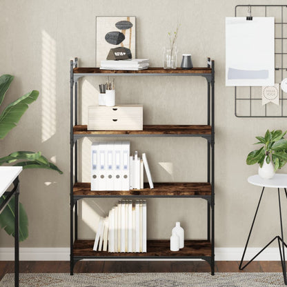 Libreria a 4 Ripiani Rovere Fumo 80x30x120 cm Legno Multistrato | homemem39