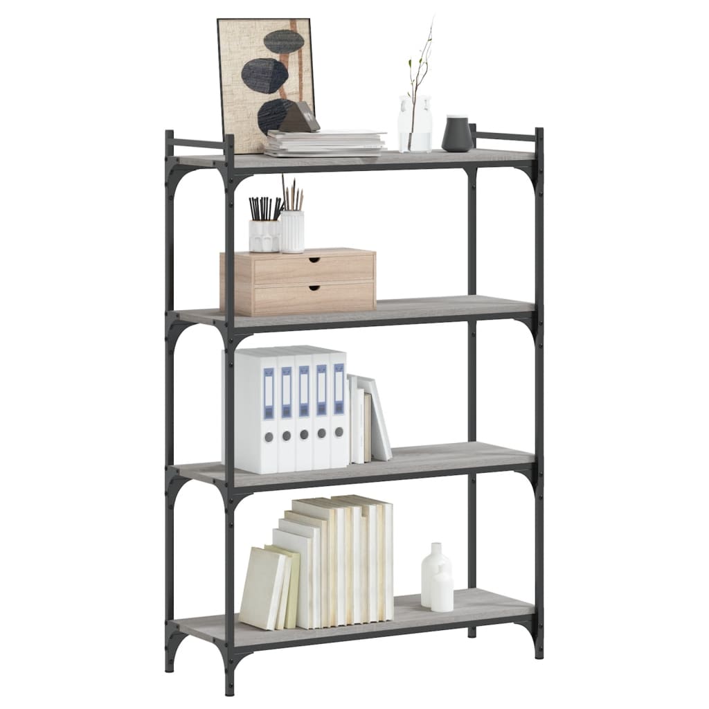 Libreria 4 Ripiani Grigio Sonoma 80x30x120cm Legno Multistrato | homemem39