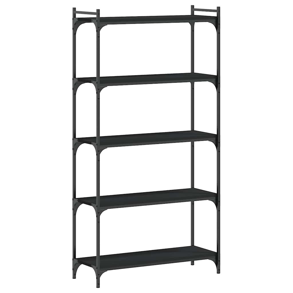Libreria a 5 Ripiani Nera 80x30x154 cm in Legno Multistrato | homemem39