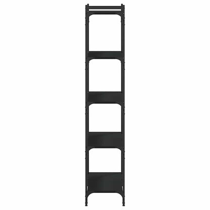 Libreria a 5 Ripiani Nera 80x30x154 cm in Legno Multistrato | homemem39