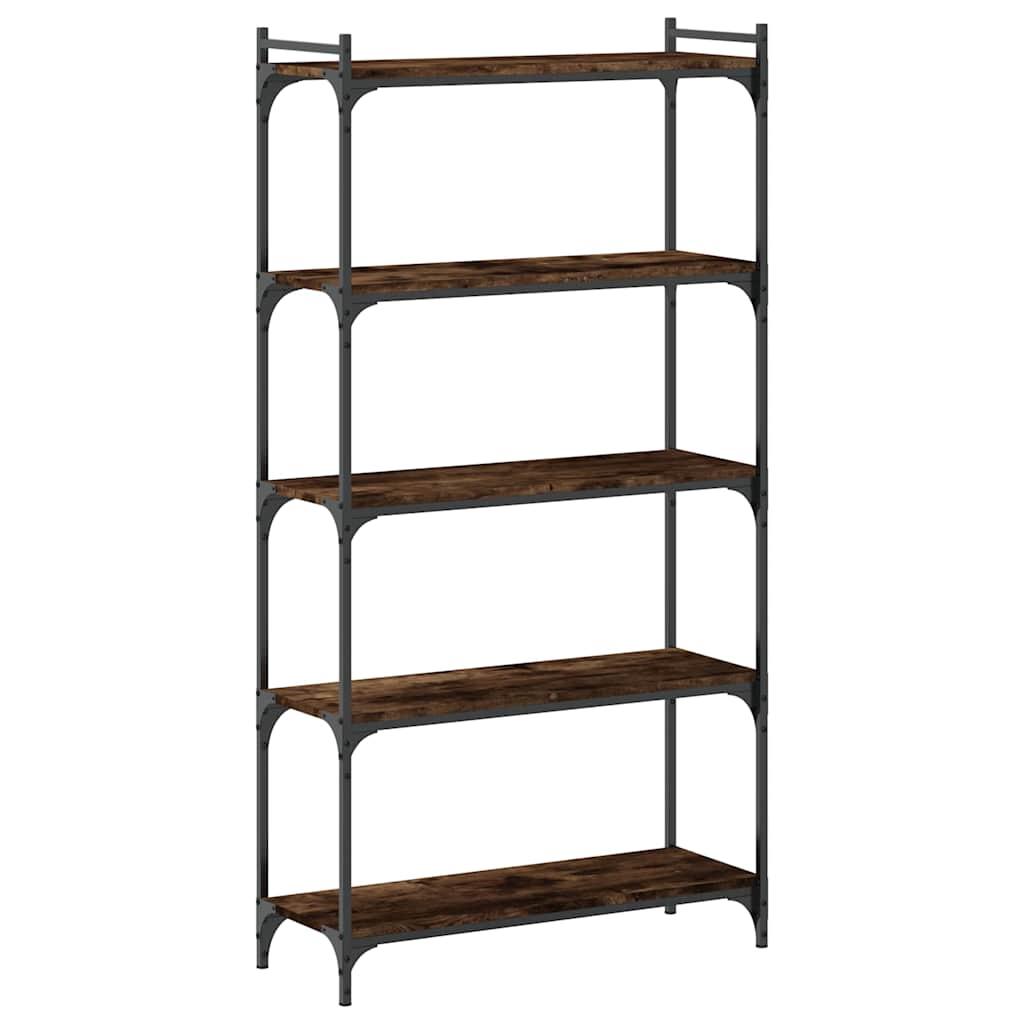 Libreria a 5 Ripiani Rovere Fumo 80x30x154 cm Legno Multistrato | homemem39