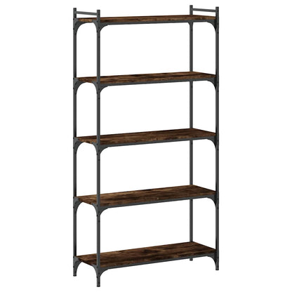 Libreria a 5 Ripiani Rovere Fumo 80x30x154 cm Legno Multistrato