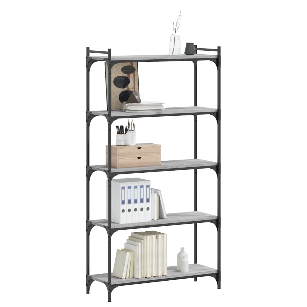 Libreria 5 Ripiani Grigio Sonoma 80x30x154cm Legno Multistrato | homemem39