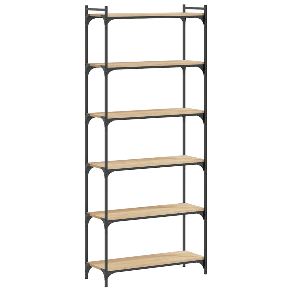 Libreria 6 Ripiani Rovere Sonoma 80x30x188 cm Legno Multistrato | homemem39