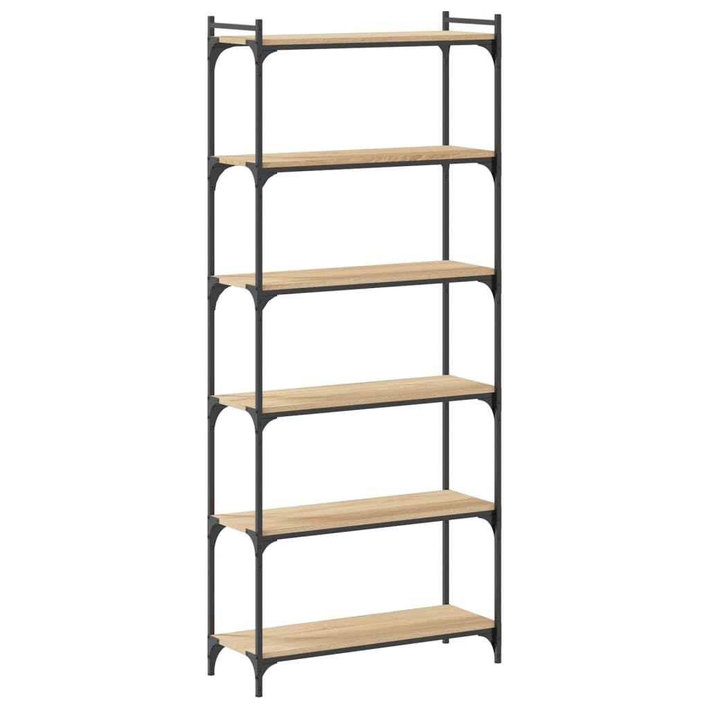 Libreria 6 Ripiani Rovere Sonoma 80x30x188 cm Legno Multistrato | homemem39
