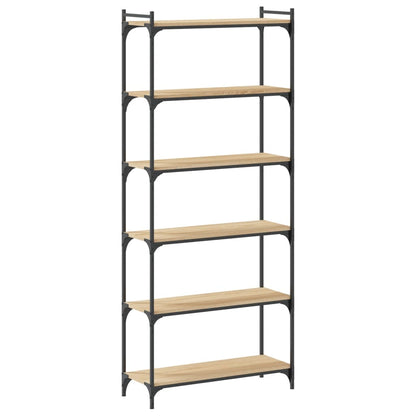 Libreria 6 Ripiani Rovere Sonoma 80x30x188 cm Legno Multistrato | homemem39