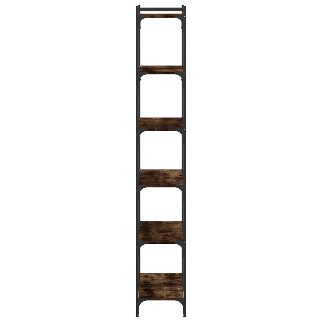 Libreria a 6 Ripiani Rovere Fumo 80x30x188 cm Legno Multistrato | homemem39