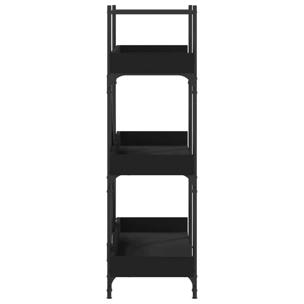 Libreria a 3 Ripiani Nera 100x33x108,5 cm in Legno Multistrato | homemem39