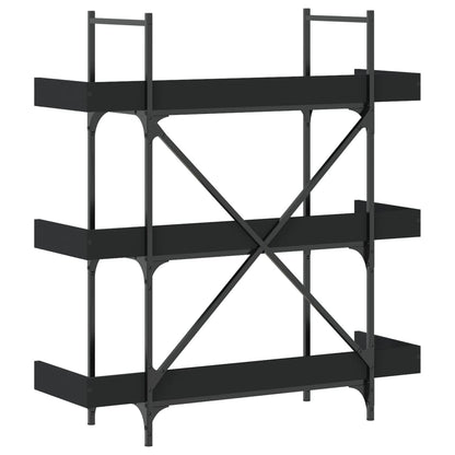 Libreria a 3 Ripiani Nera 100x33x108,5 cm in Legno Multistrato | homemem39