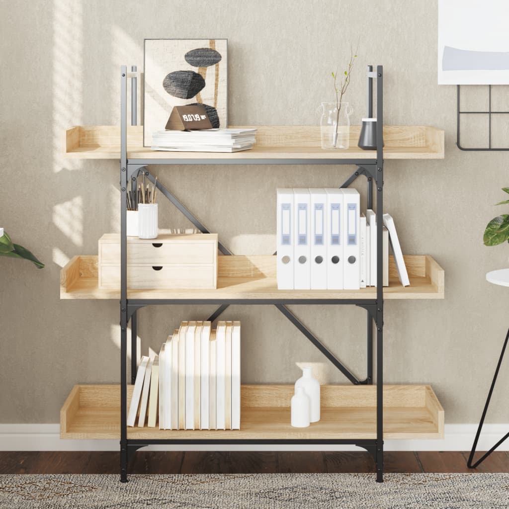 Libreria 3 Ripiani Rovere Sonoma 100x33x108,5 Legno Multistrato | homemem39