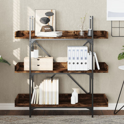 Libreria 3 Ripiani Rovere Fumo 100x33x108,5cm Legno Multistrato | homemem39