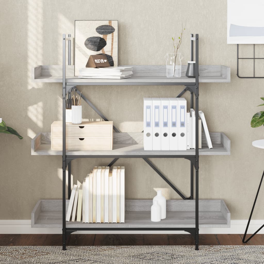 Libreria 3 Ripiani Grigio Sonoma 100x33x108,5 Legno Multistrato | homemem39