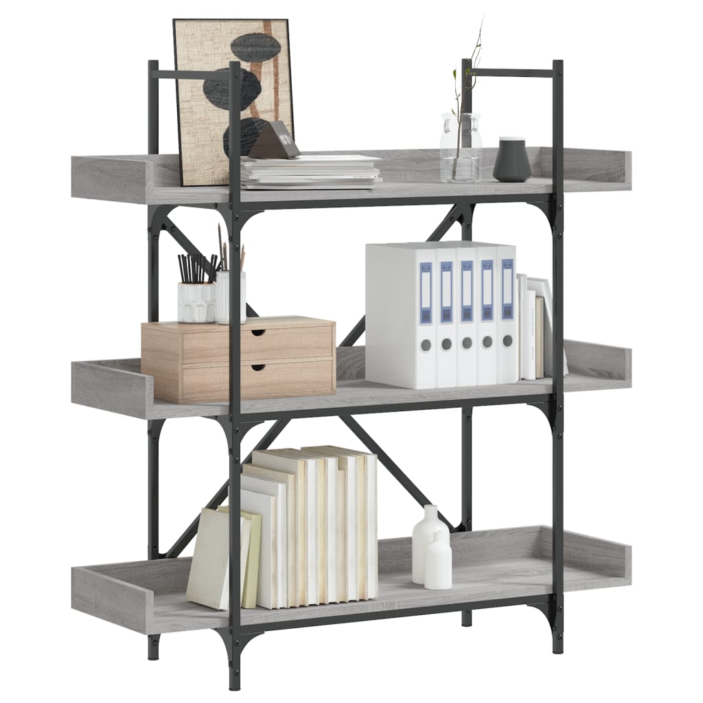 Libreria 3 Ripiani Grigio Sonoma 100x33x108,5 Legno Multistrato | homemem39