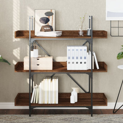 Libreria 3Ripiani Rovere Marrone 100x33x108,5 Legno Multistrato | homemem39